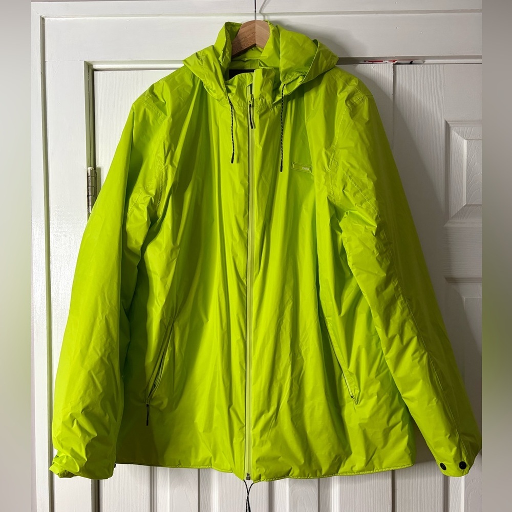 Bright Green Hooded Jacket Rains Insulated‎ Waterproof Rain Jacket Size XL NWOT